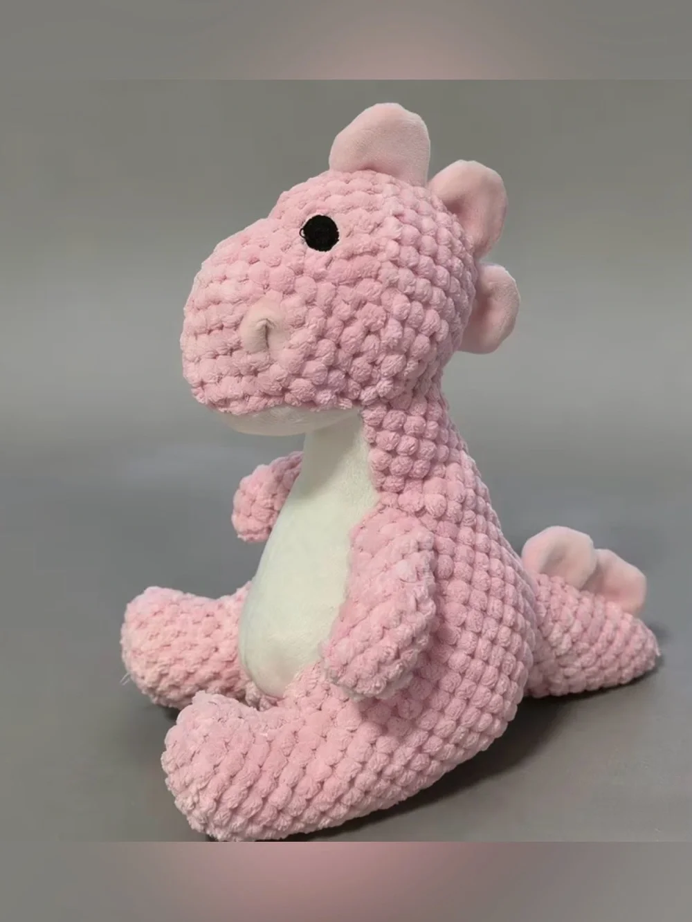 Plush Pink Dinosaur Stuffed Animal - Soft Textured Lovey